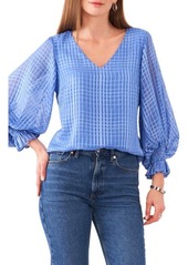 Vince Camuto V-Neck Smocked Cuff Top