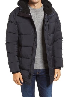 Vince Camuto Water Resistant Quilted Stretch Parka in Navy at Nordstrom