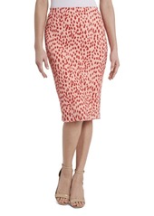 Vince Camuto Women's Animal Print Textured Knit Pencil Skirt