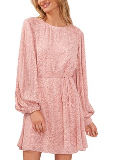 Vince Camuto Women's Belted Pleated Puffed-Sleeve Dress - Pink Orchi