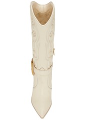 Vince Camuto Women's Biancaa Extra Wide-Calf Buckled Cowboy Dress Boots - Creamy White Leather