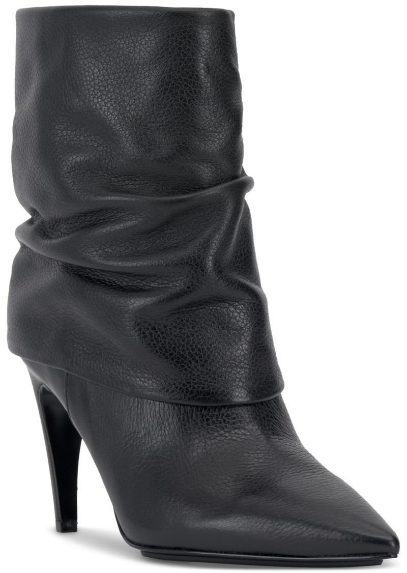 Vince Camuto Women's Blaira Slouchy Dress Booties - Black Pebbled Leather