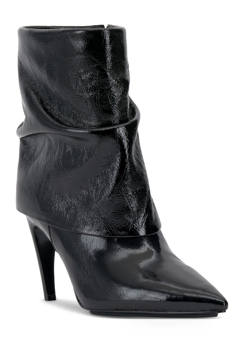 Vince Camuto Women's Blaira Slouchy Dress Booties - Jet Black Crinkled Patent