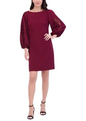 Vince Camuto Women's Boat-Neck Signature Crepe Shift Dress - Wine