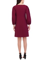 Vince Camuto Women's Boat-Neck Signature Crepe Shift Dress - Wine