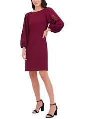 Vince Camuto Women's Boat-Neck Signature Crepe Shift Dress - Wine