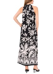 Vince Camuto Women's Tropical Print Halter-Neck Maxi Dress - Rich Black