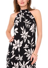 Vince Camuto Women's Tropical Print Halter-Neck Maxi Dress - Rich Black