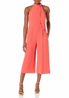 Vince Camuto Women's Bow Neck Halter Cropped Jumpsuit