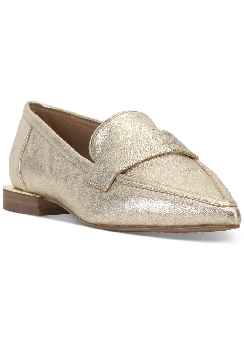 Vince Camuto Women's Calentha Pointed-Toe Tailored Loafers - Light Gold Leather