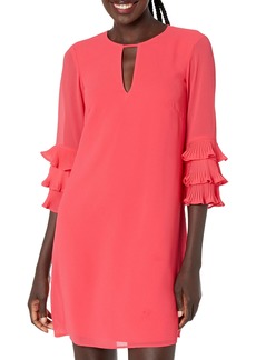 Vince Camuto womens Chiffon Float With Pleated Sleeve Casual Dress   US
