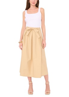 Vince Camuto Women's Cotton A-Line Midi Cargo Skirt - Khaki