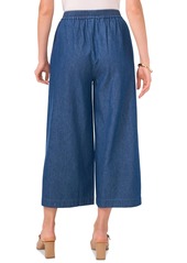 Vince Camuto Women's Cotton Pull-On Wide-Leg Cropped Pants - Classic Navy