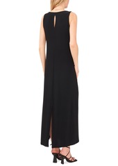 Vince Camuto Women's Crewneck Back Keyhole Sleeveless Dress - Rich Black