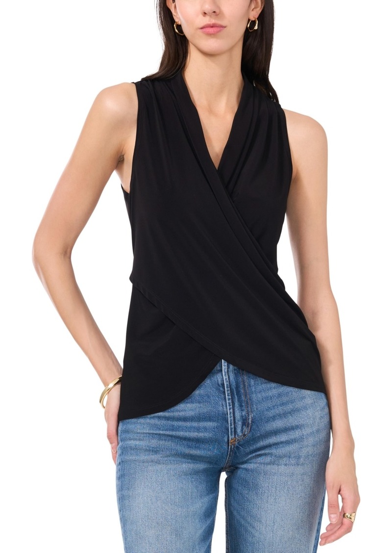 Vince Camuto Women's Crossover Sleeveless Top - Rich Black