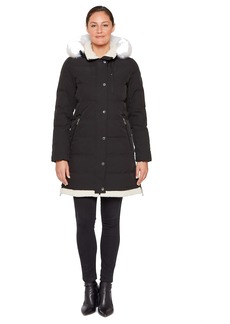 Vince Camuto Women's Down Duffle Coat with Hood Trim  S