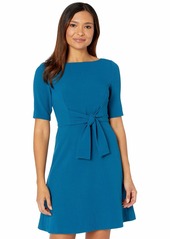 Vince Camuto Women's Elbow Sleeve TIE Front A LINE Dress