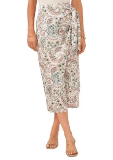 Vince Camuto Women's Faux Wrap Tie Side Midi Skirt - New Ivory