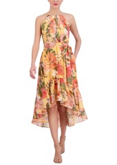 Vince Camuto Women's Floral-Print Halter Midi Dress - Yellow