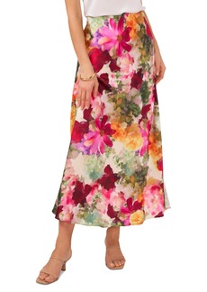 Vince Camuto Women's Floral-Print Pull-On A-Line Midi Skirt - Pink Floral