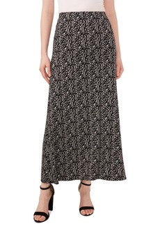 Vince Camuto Women's Floral Pull-On Maxi Skirt - Rich Black