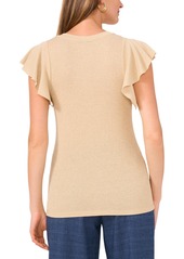 Vince Camuto Women's Flutter-Sleeve V-Neck Top - Gold