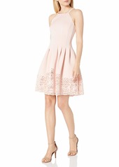 Vince Camuto Women's Halter Fit and Flare Laser Cut Dress (Regular and Plus)