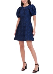 Vince Camuto Women's Jacquard Fit & Flare Dress - Blue