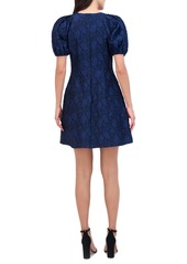 Vince Camuto Women's Jacquard Fit & Flare Dress - Blue