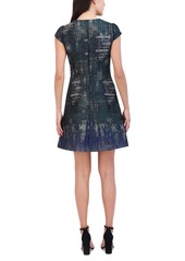 Vince Camuto Women's Jacquard Fit & Flare Mini Dress - Hunter