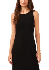 Vince Camuto Women's Crewneck Back Keyhole Sleeveless Dress - Rich Black