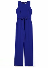 Vince Camuto Women's Kors Crepe Topstitch Jumpsuit with Tied Waist