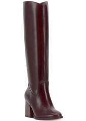 Vince Camuto Women's Leila Extra Wide-Calf Block-Heel Knee-High Boots - Rich Mahogany