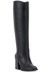 Vince Camuto Women's Leila Wide-Calf Block-Heel Knee-High Boots - Rich Mahogany