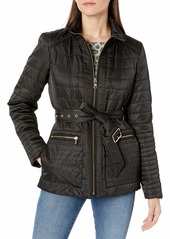 Vince Camuto Women's Lightweight Quilted Jacket with Belt