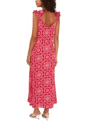 Vince Camuto Women's Medallion-Print Sleeveless Maxi Dress - Fresh Berry