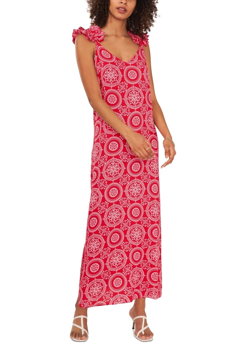 Vince Camuto Women's Medallion-Print Sleeveless Maxi Dress - Fresh Berry