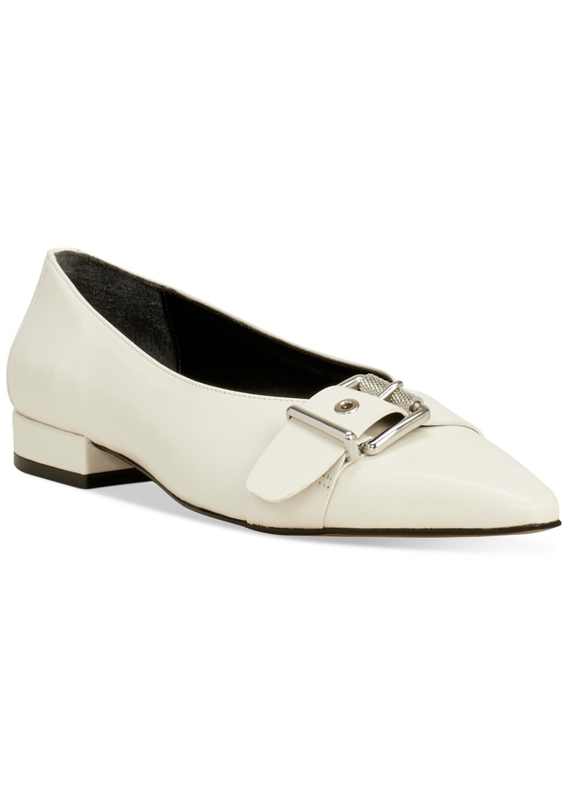 Vince Camuto Women's Megdele Buckled Pointed-Toe Flats - Creamy White Leather
