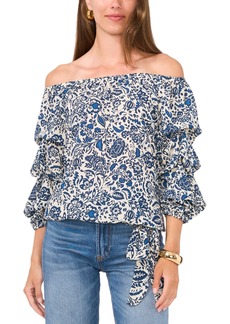 Vince Camuto Women's Off-The-Shoulder Floral-Print Top - Sand Drift