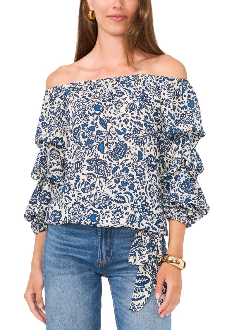 Vince Camuto Women's Off-The-Shoulder Floral-Print Top - Sand Drift