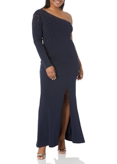 Vince Camuto Women's One Shoulder Long Sleeve Gown