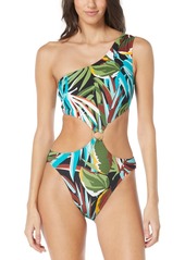 Vince Camuto Women's One-Shoulder Ring-Trim One-Piece Swimsuit - Multi