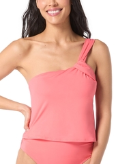 Vince Camuto Women's One-Shoulder Tankini Top - Pop Coral