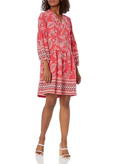 Vince Camuto Women's Pebble Crepe Button Down Balloon Sleeve Shirtdress