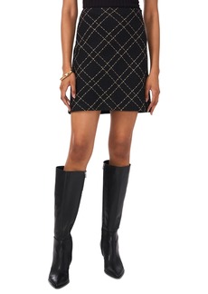 Vince Camuto Women's Plaid A-Line Mini Skirt - Rich Black