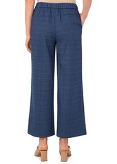 Vince Camuto Women's Plaid Pull-On Wide-Leg Pants - Classic Navy