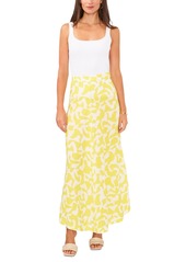 Vince Camuto Women's Printed A-Line Maxi Skirt - Bright Lemon