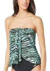 Vince Camuto Women's Printed Halter Tankini Top - Black