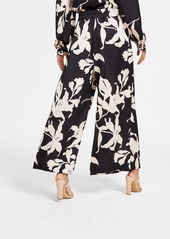 Vince Camuto Women's Printed High-Rise Wide-Leg Pants - Rich Black