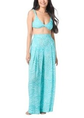 Vince Camuto Womens Printed Knotted Bikini Top Printed Cover Up Pants